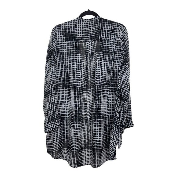 Chico’s Travelers Women SZ 2 Lightweight Cardigan Duster Top Black-NO TAGS SIZE - Picture 9 of 11